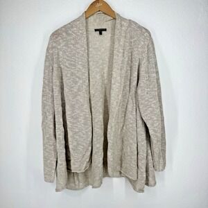 EILEEN FISHER Woman Textured Knit Linen‎ Blend Duster Cardigan Sweater 3X Open